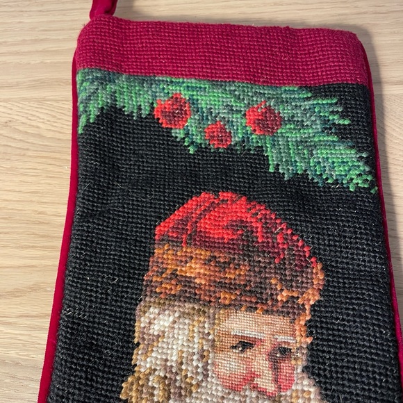 Vtg Imperial Elegance Stocking Old World Santa Claus Wool Needlepoint Christmas - Picture 5 of 11